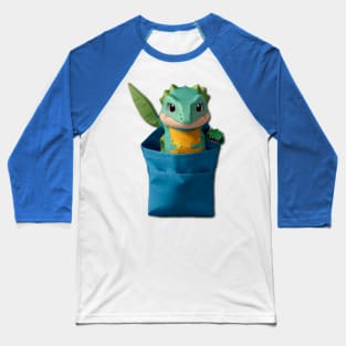 Bag Salamander Gecco Dragon Dino Shirt Shirt Pocket Baseball T-Shirt